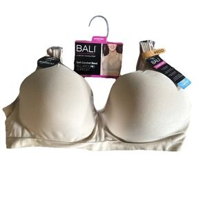 Bali bra size 40DD‎ wireless lined Comfort Band Soft style 3463 New Tan